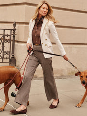 J.McLaughlin Calder Pants In Houndstooth Jacquard Cream/brown/black | Women Pants