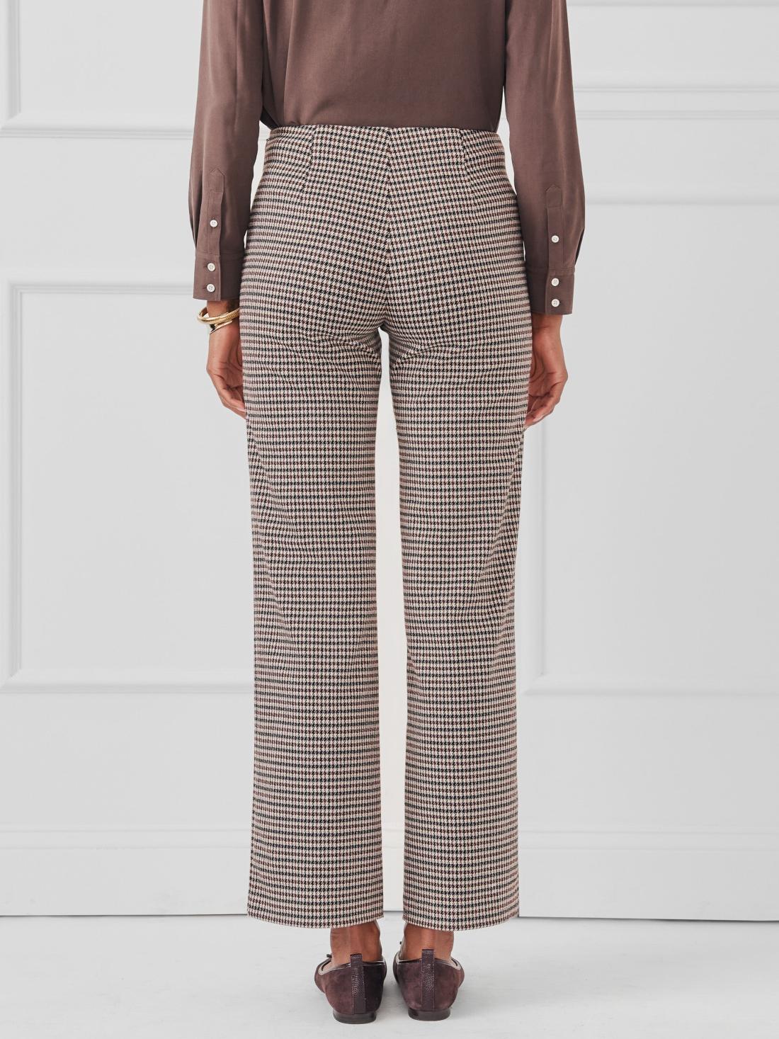 J.McLaughlin Calder Pants In Houndstooth Jacquard Cream/brown/black | Women Pants