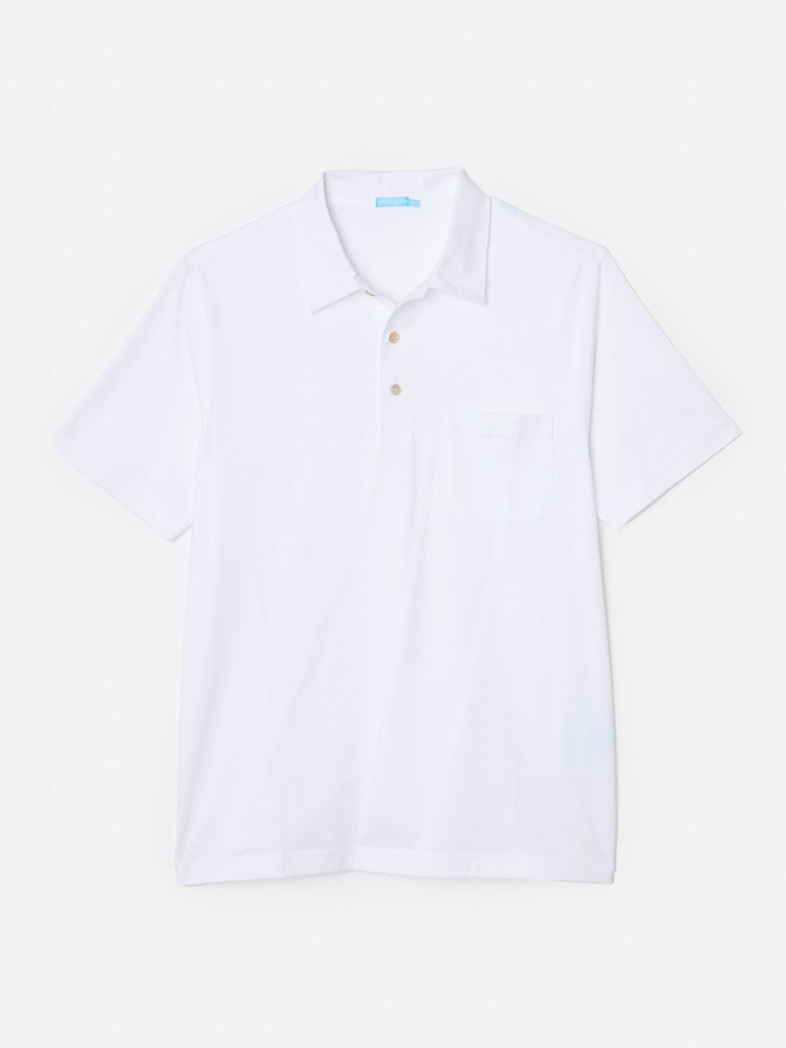 J.McLaughlin Callahan Cotton Polo White | Men Knits &amp; Polos
