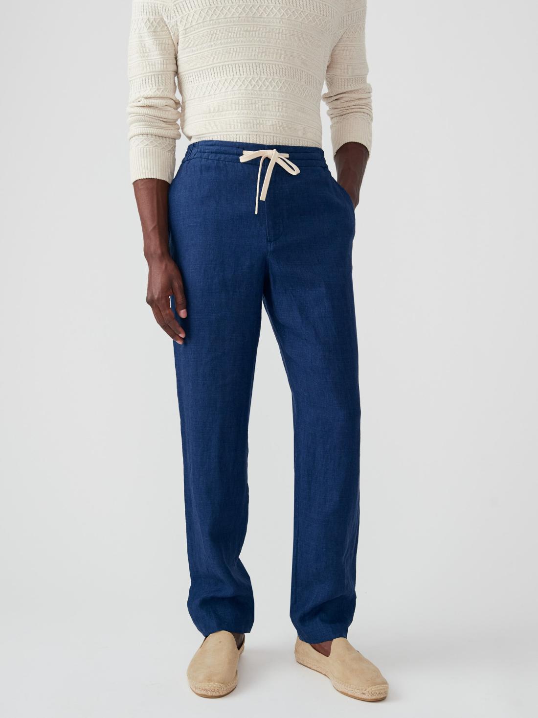 J.McLaughlin Callistair Linen Pants Navy | Men Pants