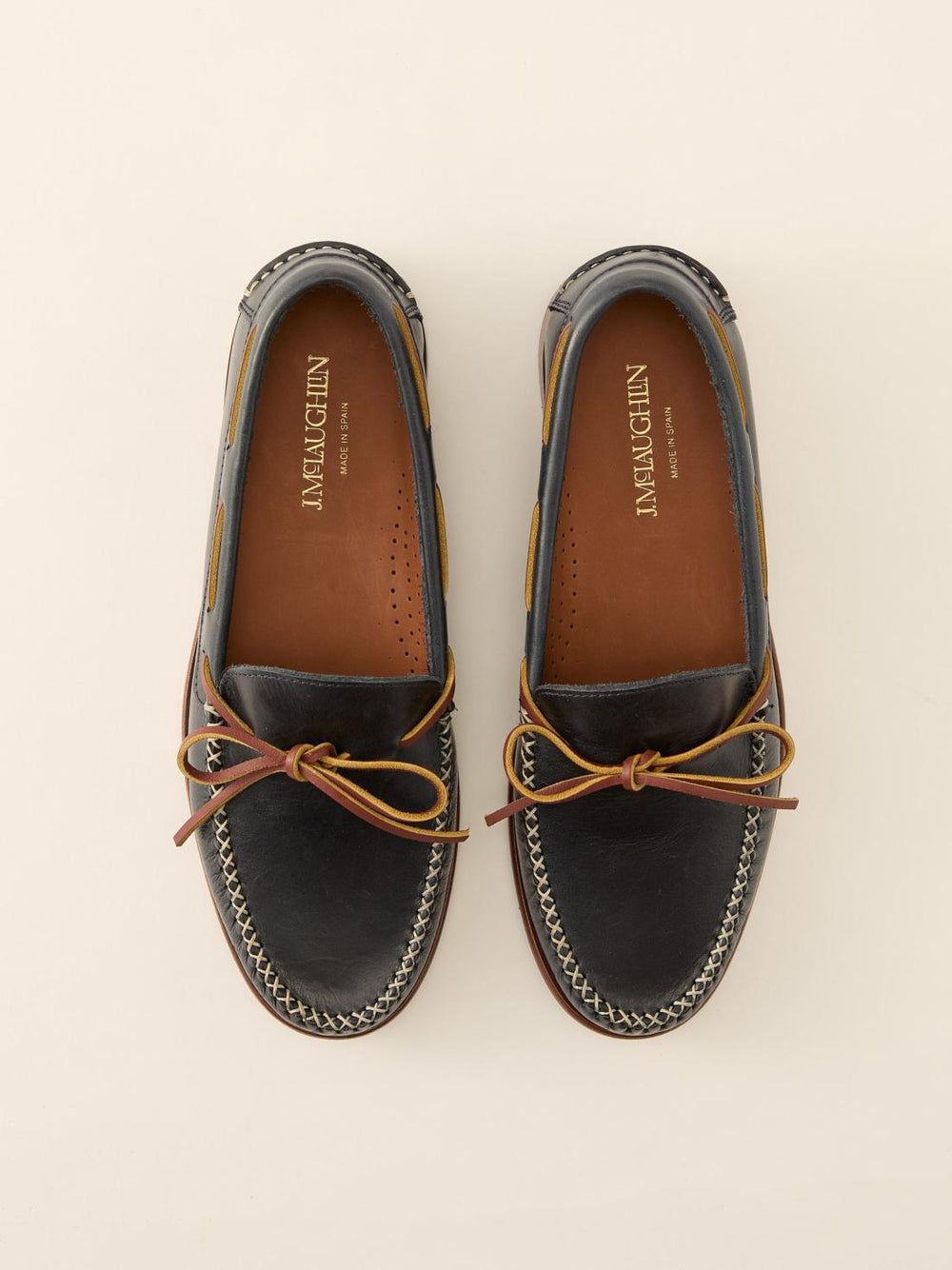 J.McLaughlin Camden Leather Mocassins Navy | Men Shoes