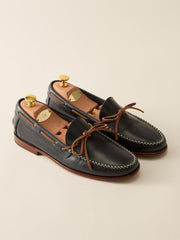 J.McLaughlin Camden Leather Mocassins Navy | Men Shoes