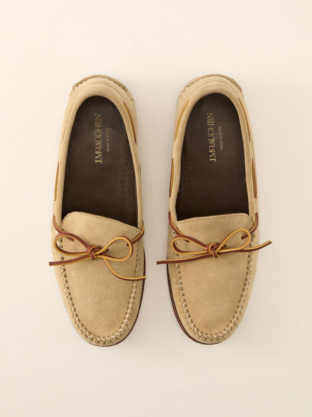 J.McLaughlin Camden Suede Mocassins Sand | Men Shoes