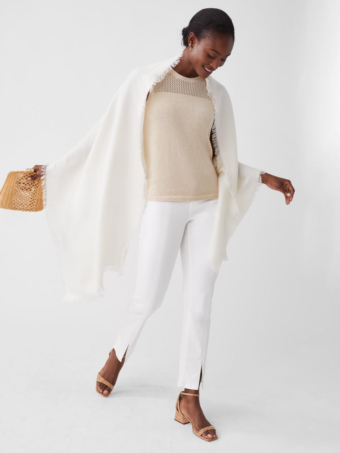 J.McLaughlin Carey Cashmere Scarf Ivory | Women Scarves