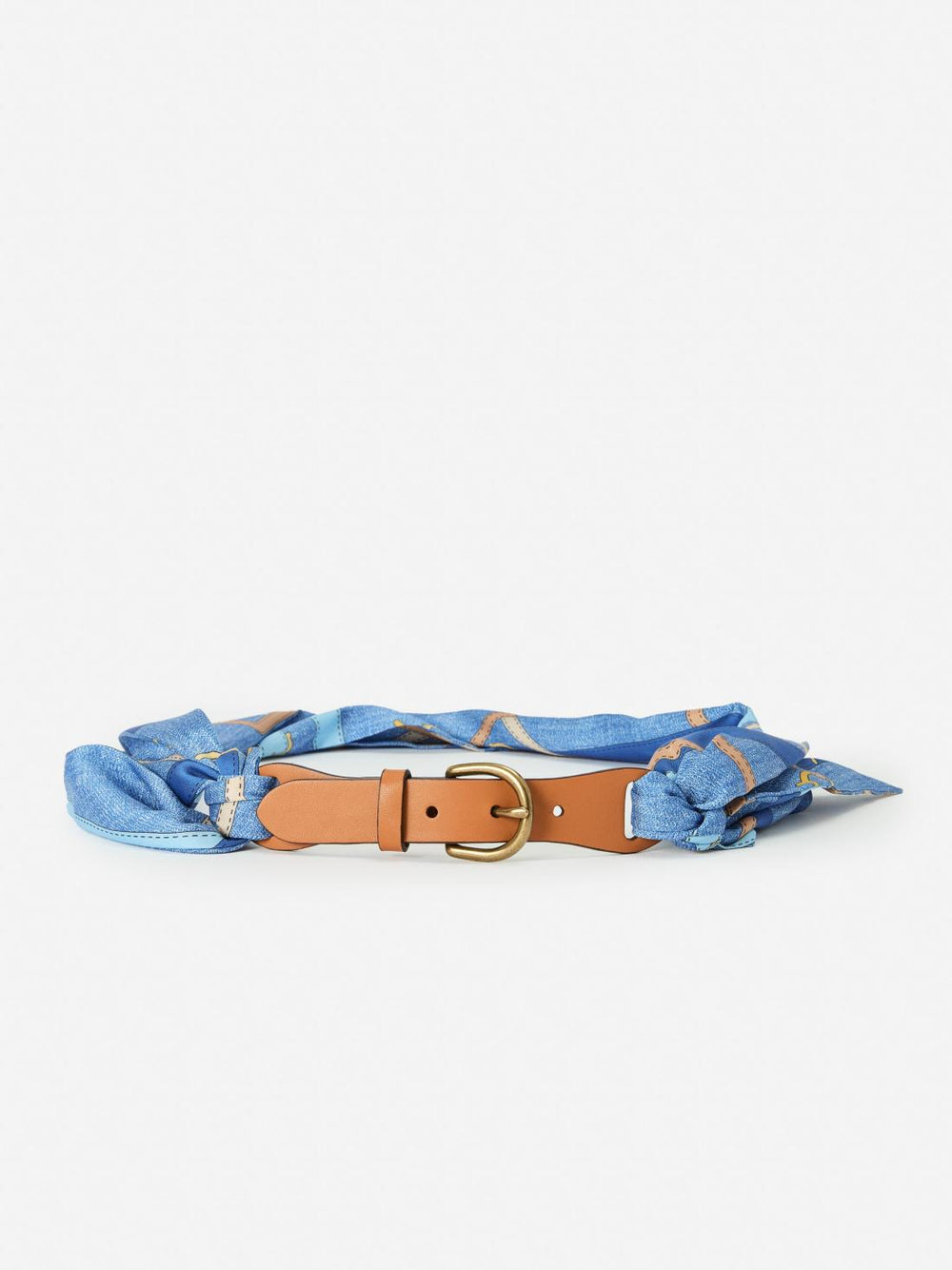 J.McLaughlin Carla Scarf Belt In Buckhead Belt Texture Denim/tan | Women Belts