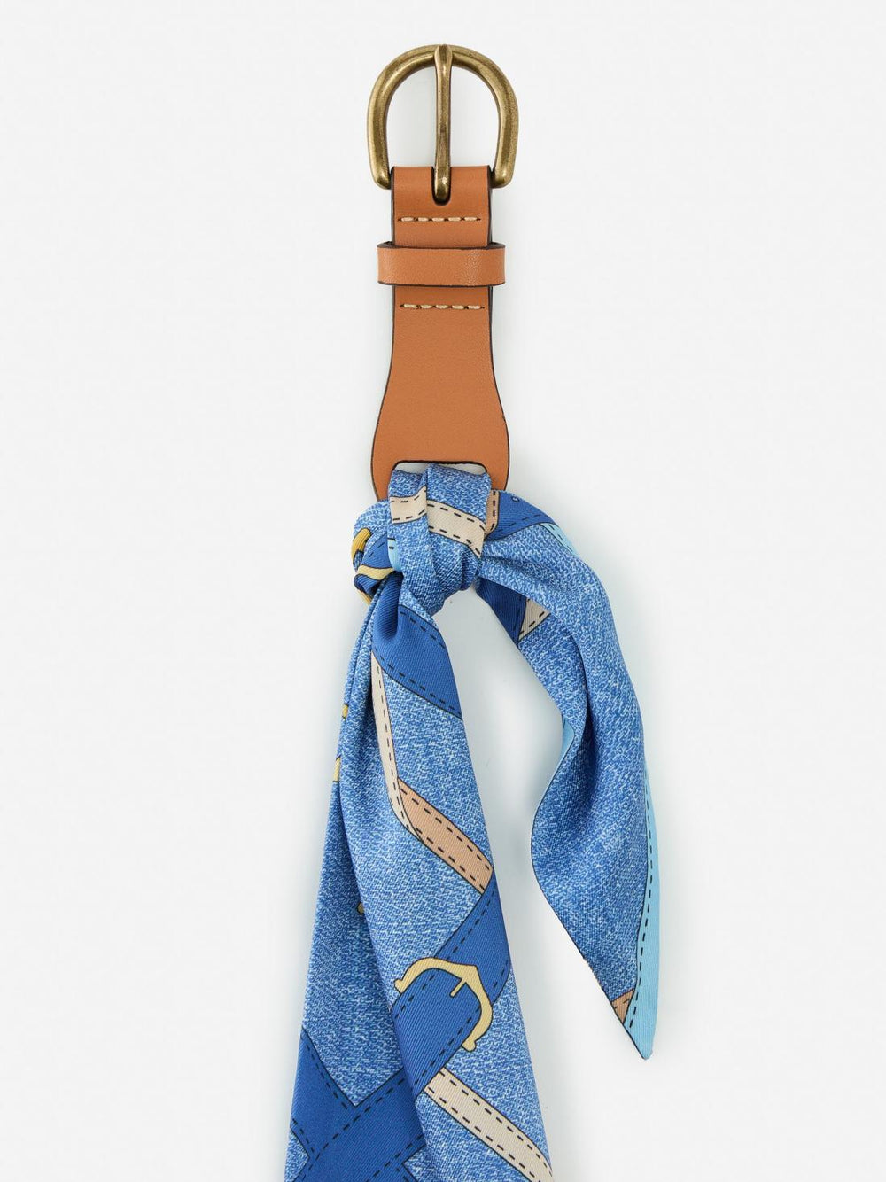 J.McLaughlin Carla Scarf Belt In Buckhead Belt Texture Denim/tan | Women Belts