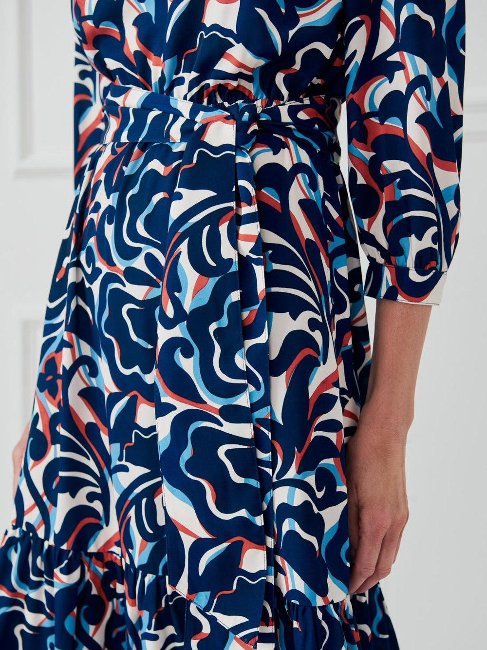 J.McLaughlin Cerina Dress In Garden Dance Off White/navy | Women Dresses