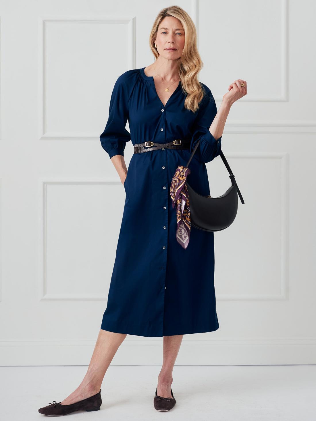 J.McLaughlin Charlotta Dress Navy | Women Dresses