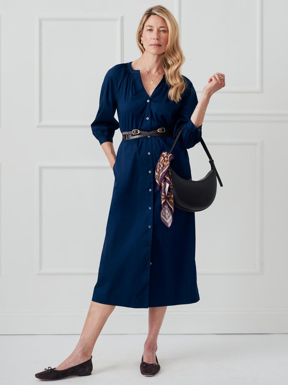 J.McLaughlin Charlotta Dress Navy | Women Dresses