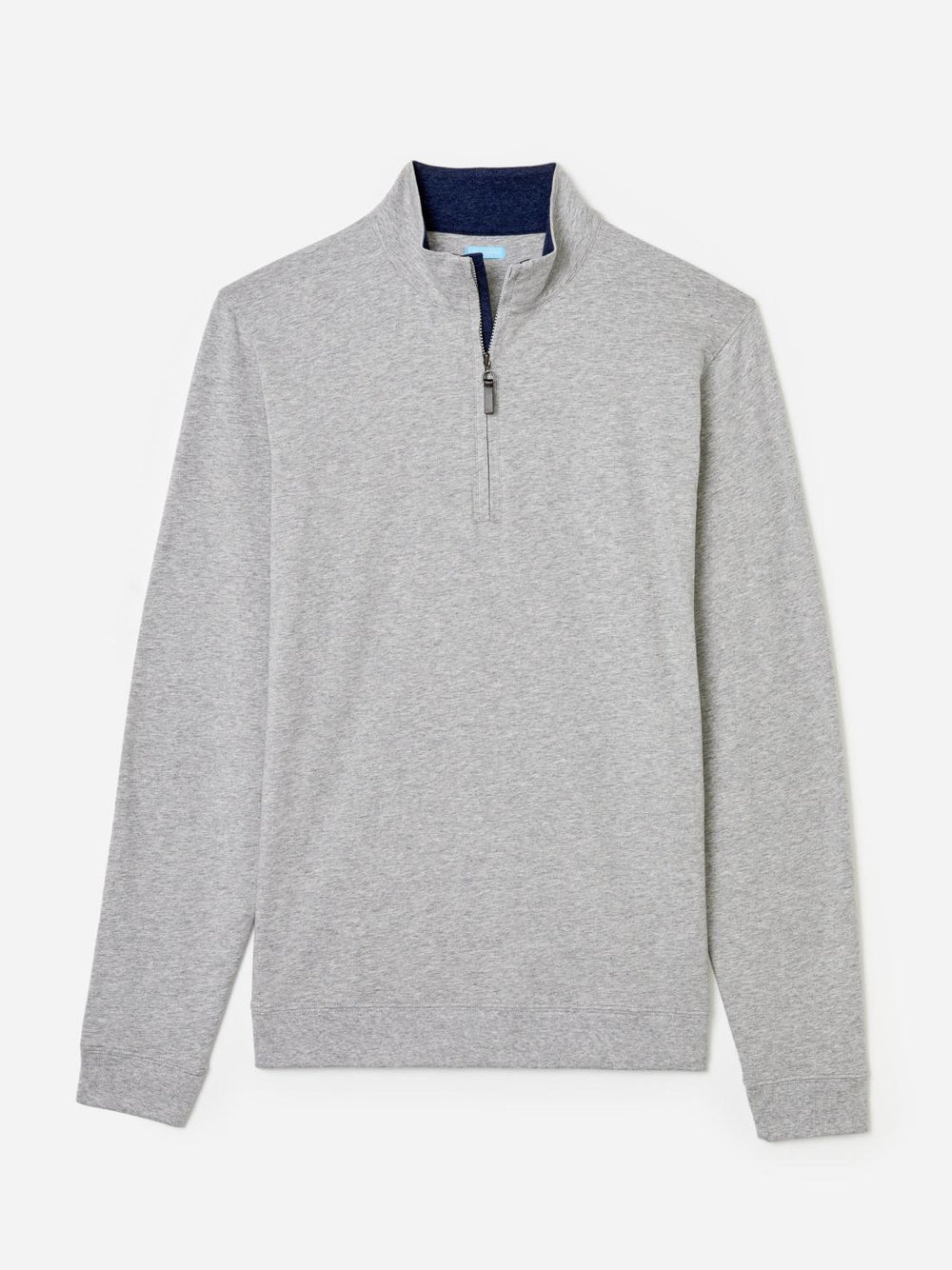 J.McLaughlin Clermont Cotton 1/4 Zip Heather Grey | Men Knits &amp; Polos