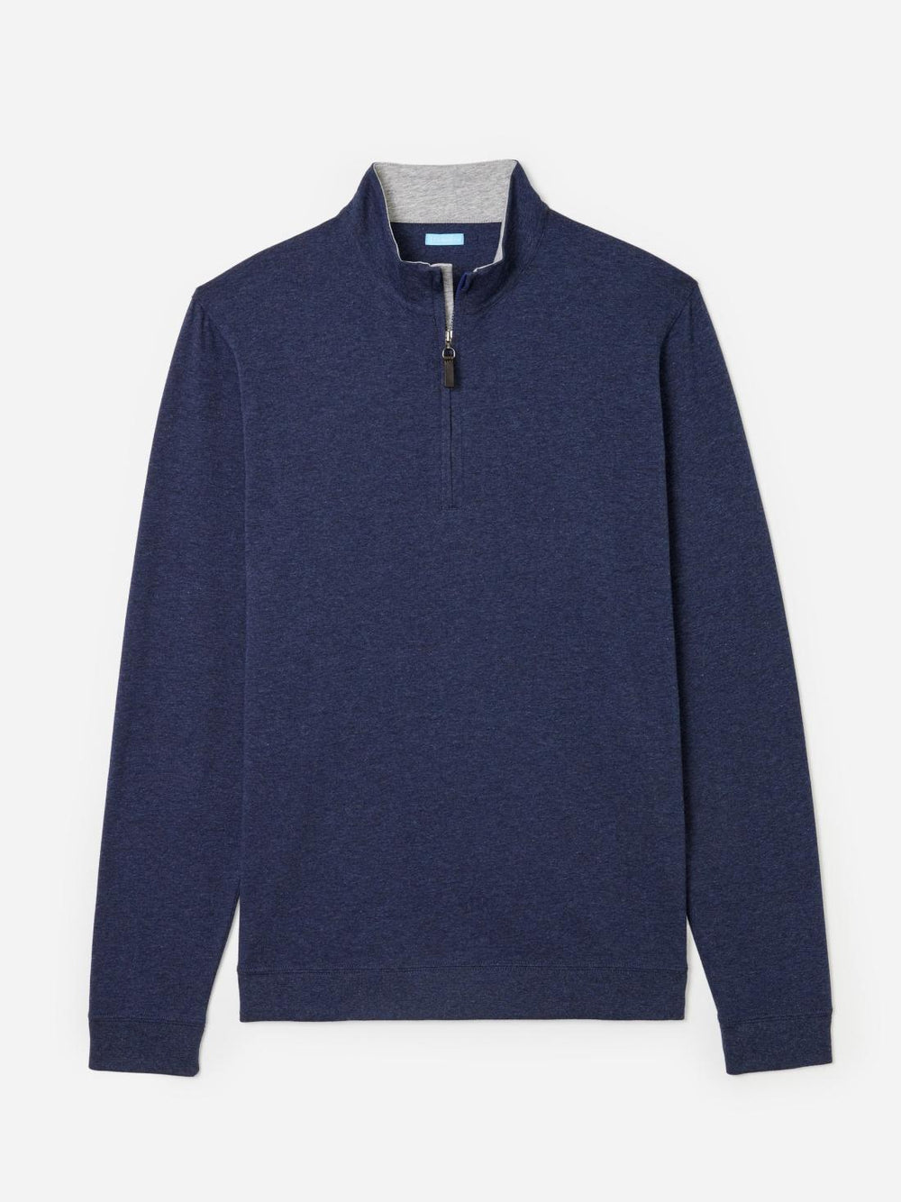 J.McLaughlin Clermont Cotton 1/4 Zip Heather Navy | Men Knits &amp; Polos