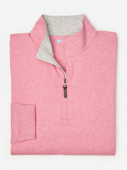 J.McLaughlin Clermont Cotton 1/4 Zip Heather Pink | Men Knits &amp; Polos