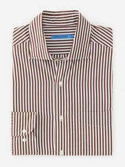 J.McLaughlin Club Classic Fit Shirt In Bengal Stripe Brown/white | Men Shirts
