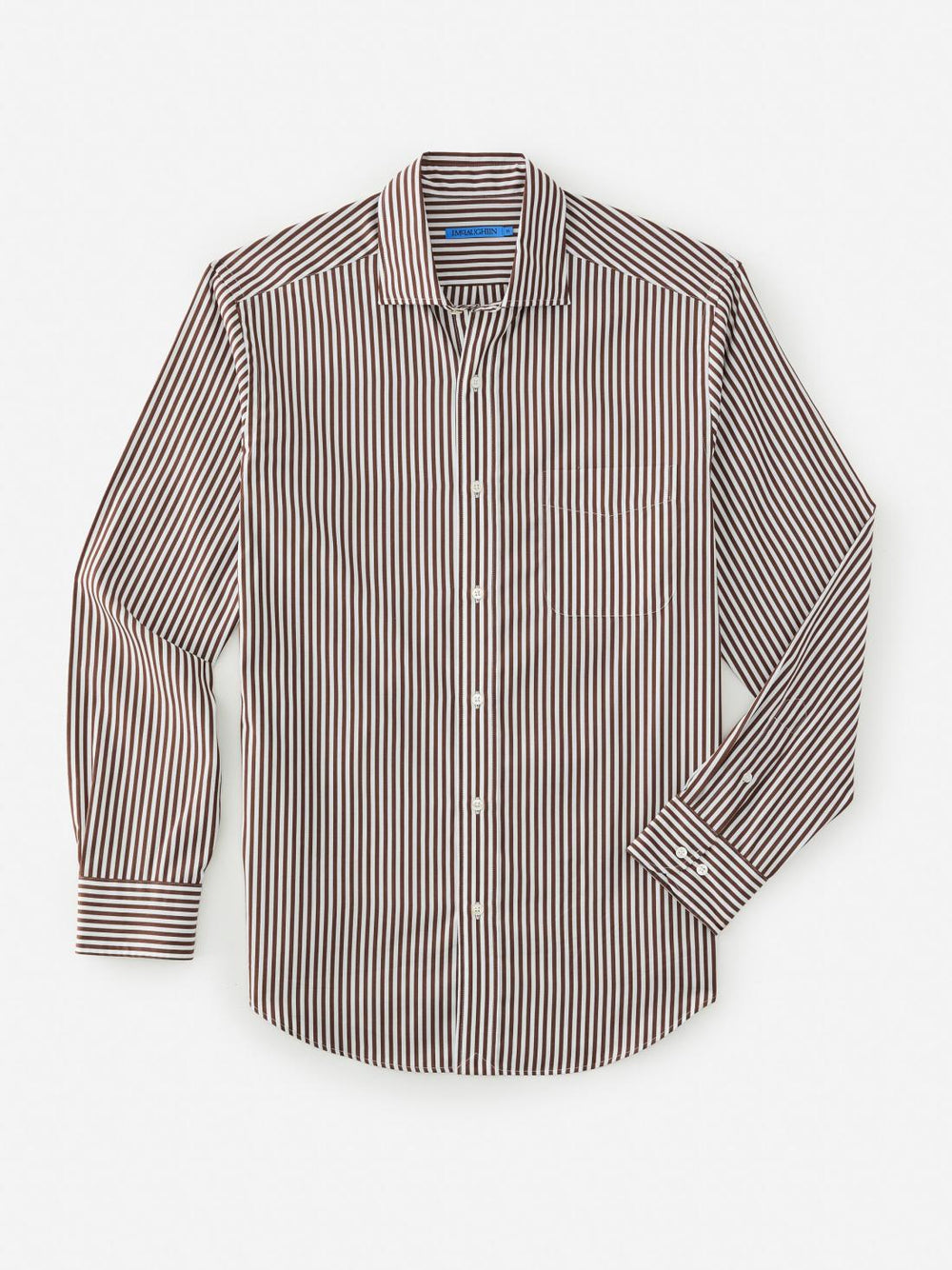 J.McLaughlin Club Classic Fit Shirt In Bengal Stripe Brown/white | Men Shirts