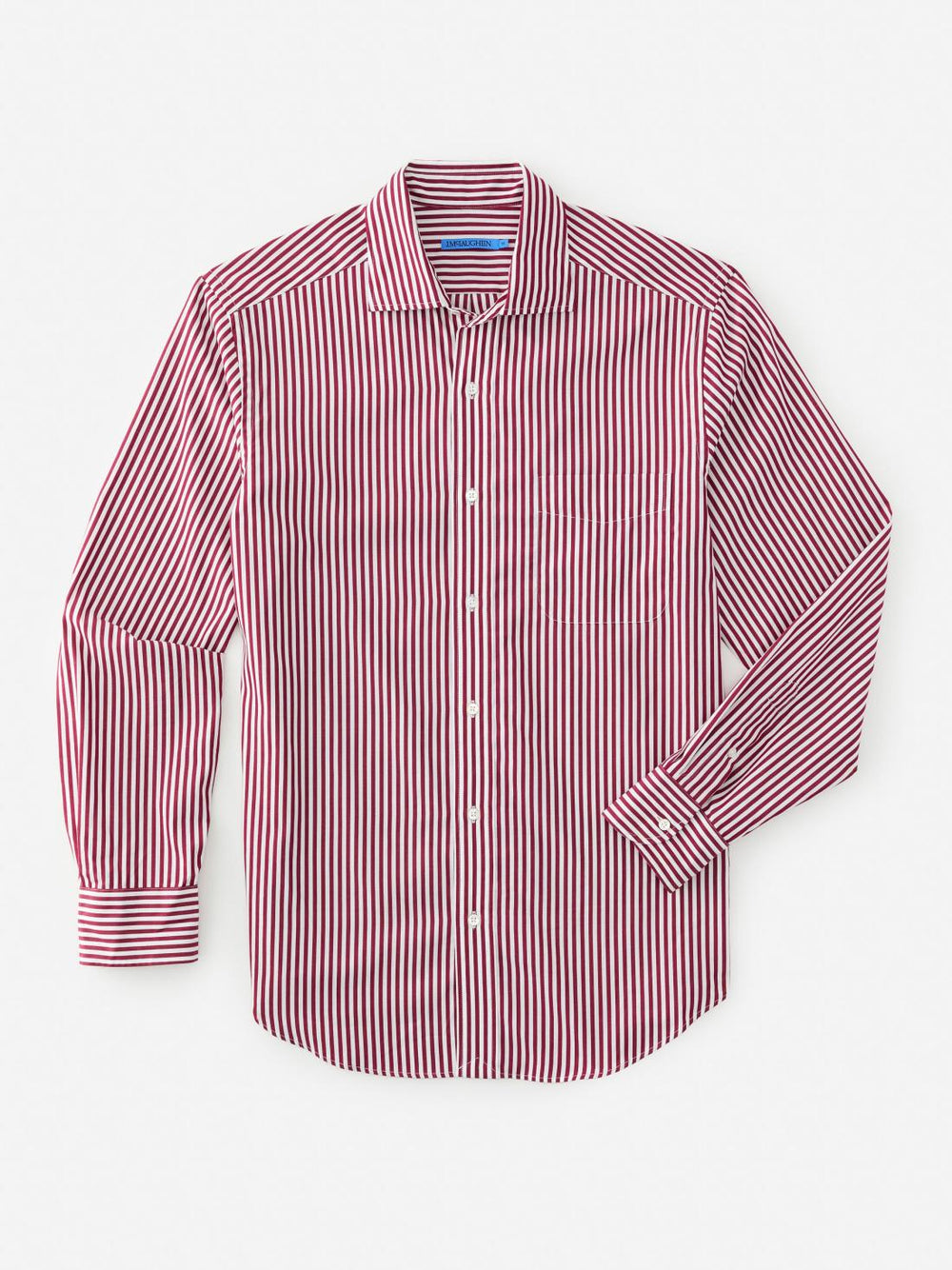 J.McLaughlin Club Classic Fit Shirt In Bengal Stripe Claret/white | Men Shirts