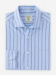 J.McLaughlin Club Classic Fit Shirt In Shadow Stripe Blue/light Blue/white | Men Shirts