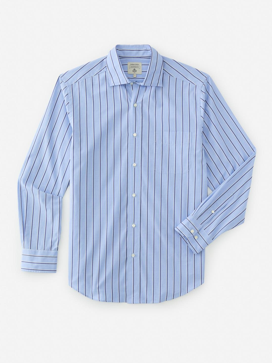 J.McLaughlin Club Classic Fit Shirt In Shadow Stripe Blue/light Blue/white | Men Shirts