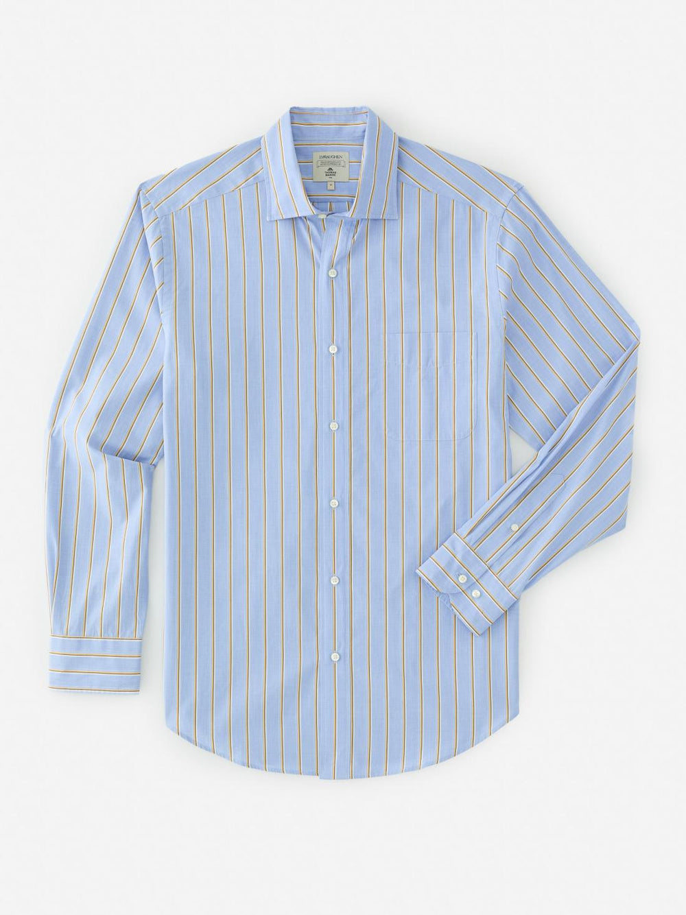 J.McLaughlin Club Classic Fit Shirt In Shadow Stripe Yellow/blue/white | Men Shirts