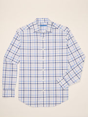 J.McLaughlin Club Classic Fit Shirt In Window Pane White/blue/navy | Men Shirts