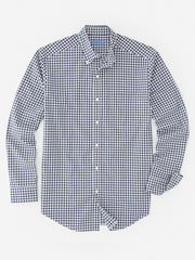 J.McLaughlin Collis Classic Fit Shirt In Gingham Navy/white | Men Shirts