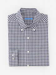 J.McLaughlin Collis Classic Fit Shirt In Gingham Navy/white | Men Shirts