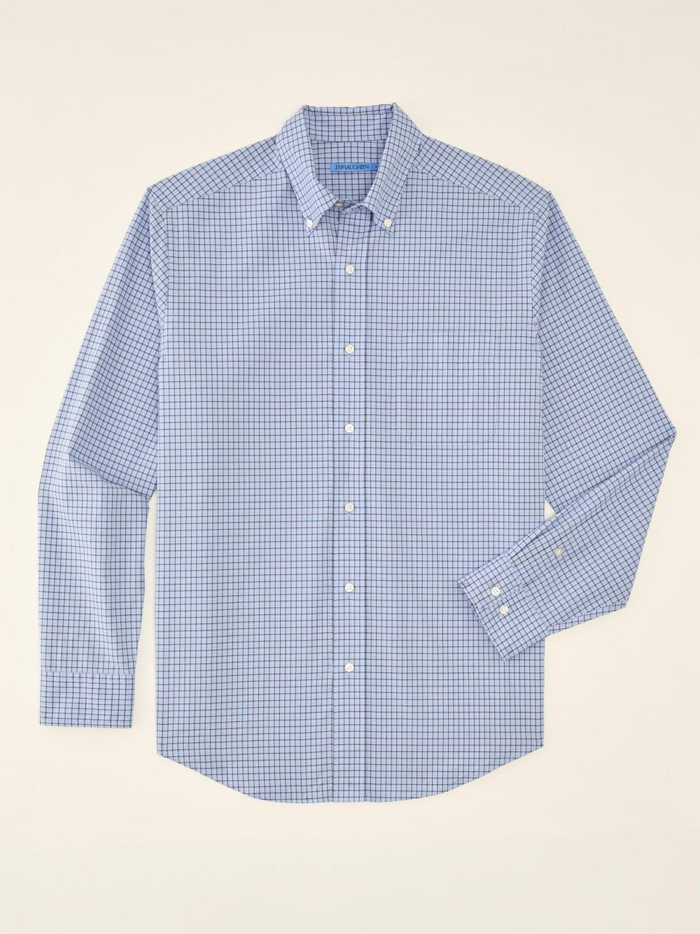 J.McLaughlin Collis Classic Fit Shirt In Mini Window Pane Light Blue/pink/navy | Men Shirts