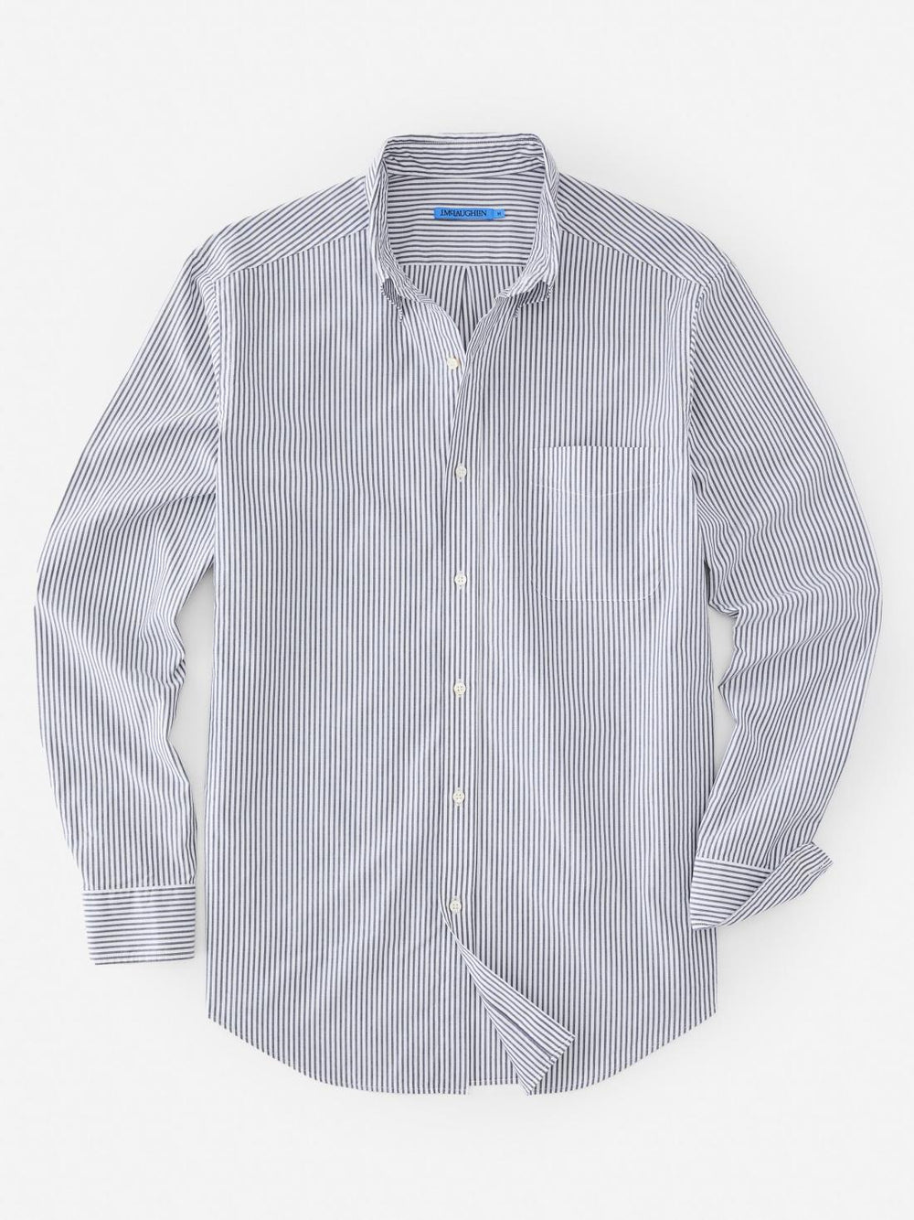 J.McLaughlin Collis Classic Fit Shirt In Stripe Navy/white | Men Shirts