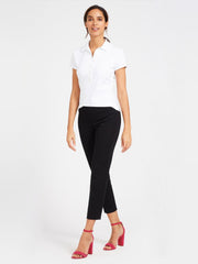 J.McLaughlin Court Cap Sleeve Polo White | Women Shirts &amp; Tops