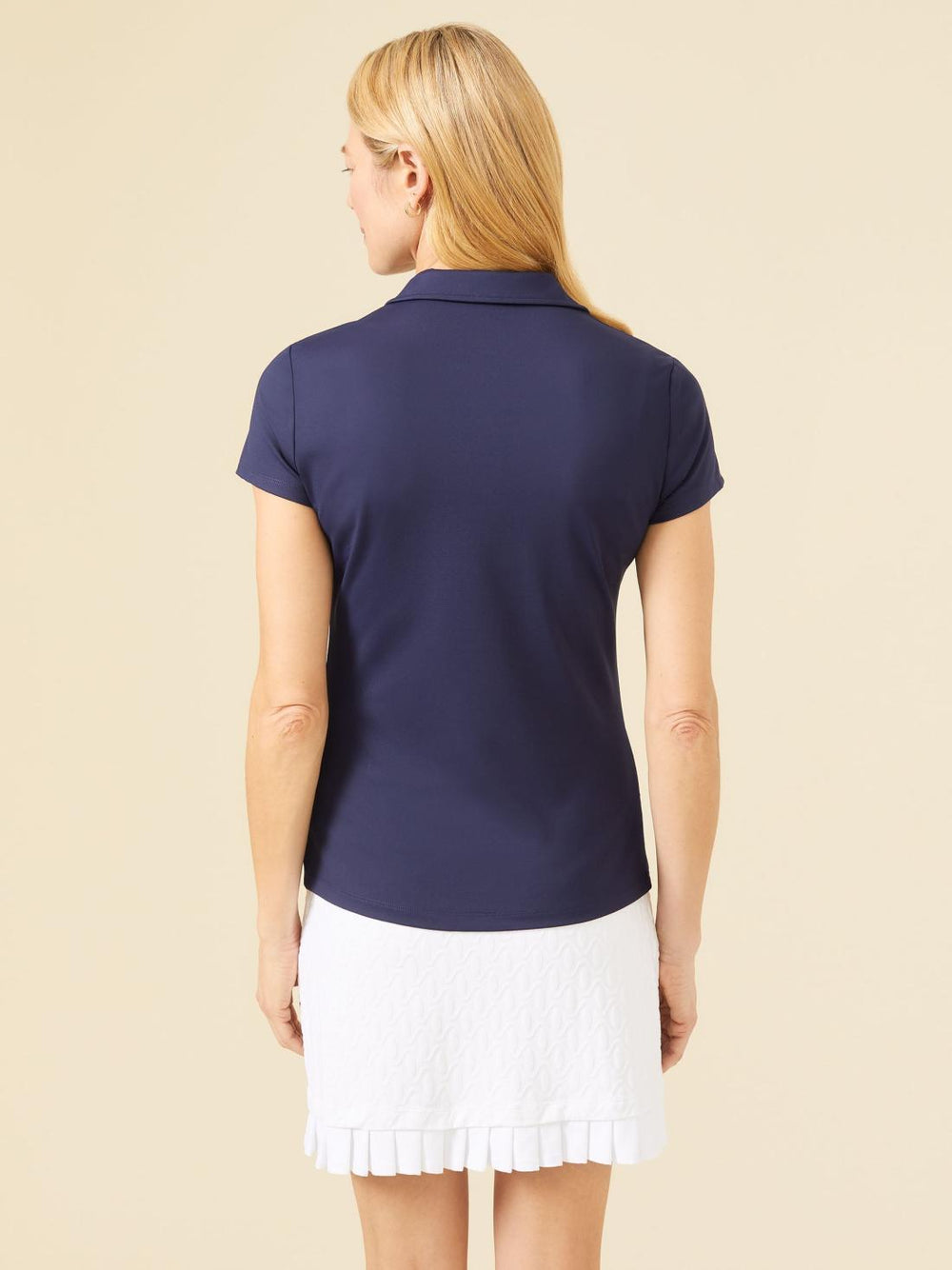 J.McLaughlin Court Cap Sleeve Polo Winter Navy | Women Shirts &amp; Tops