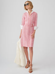 J.McLaughlin Daniele Dress In Costa Key Hot Pink/white | Women Dresses