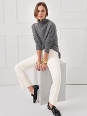 J.McLaughlin Dina Cashmere Turtleneck Black/light Gray | Women Sweaters