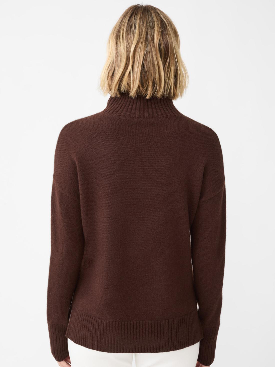 J.McLaughlin Dina Cashmere Turtleneck Chocolate Brown | Women Sweaters