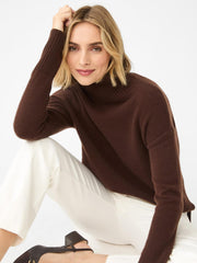 J.McLaughlin Dina Cashmere Turtleneck Chocolate Brown | Women Sweaters