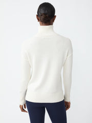 J.McLaughlin Dina Cashmere Turtleneck Ivory | Women Sweaters