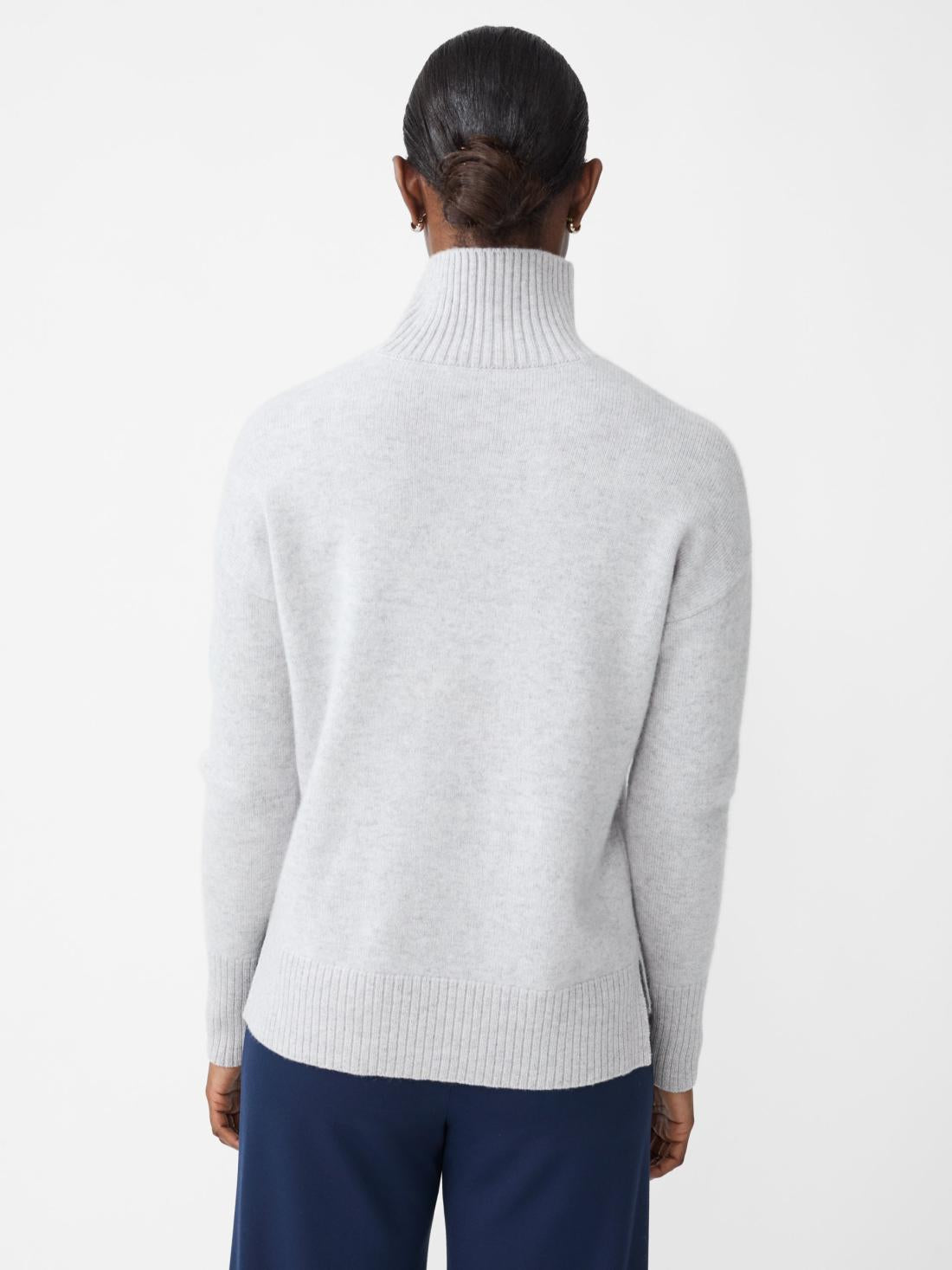 J.McLaughlin Dina Cashmere Turtleneck Light Heather Gray | Women Sweaters