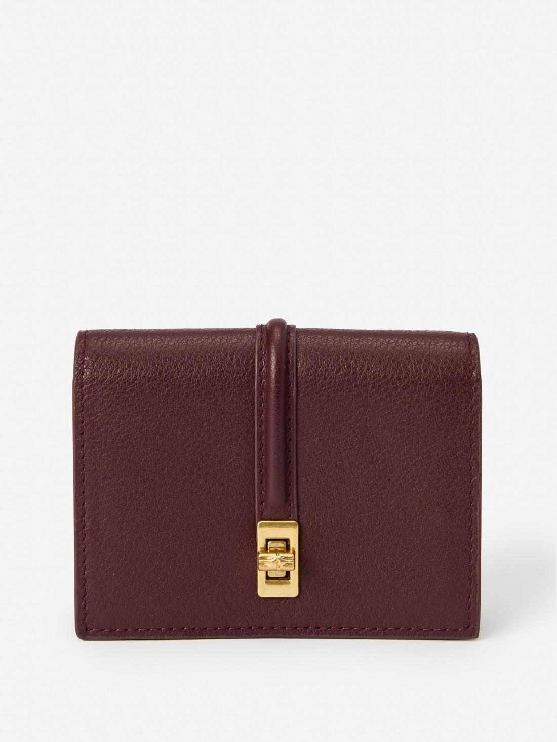 J.McLaughlin Dinah Leather Card Holder French Merlot | Women Shoes &amp; Accessories