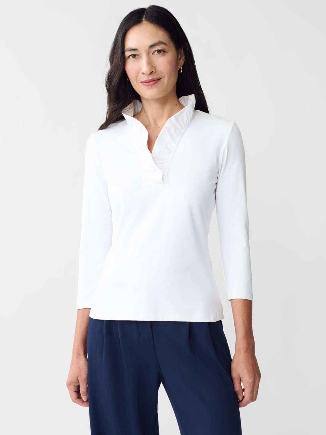 J.McLaughlin Durham Ruffle Top White | Women Catalina Cloth™ Dresses