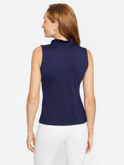 J.McLaughlin Durham Sleeveless Ruffle Top Winter Navy | Women Shirts &amp; Tops