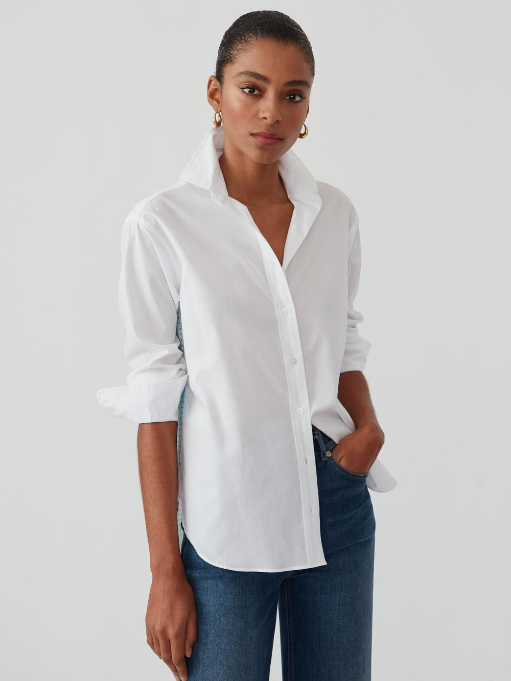 J.McLaughlin Finn Shirt In Solid Turnberry White | Women Shirts &amp; Tops