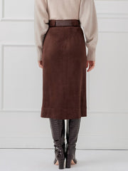 J.McLaughlin Finnian Faux Suede Skirt Mocha | Women Skirts