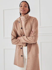 J.McLaughlin Frade Reversible Coat In Herringbone Tan | Women Coats