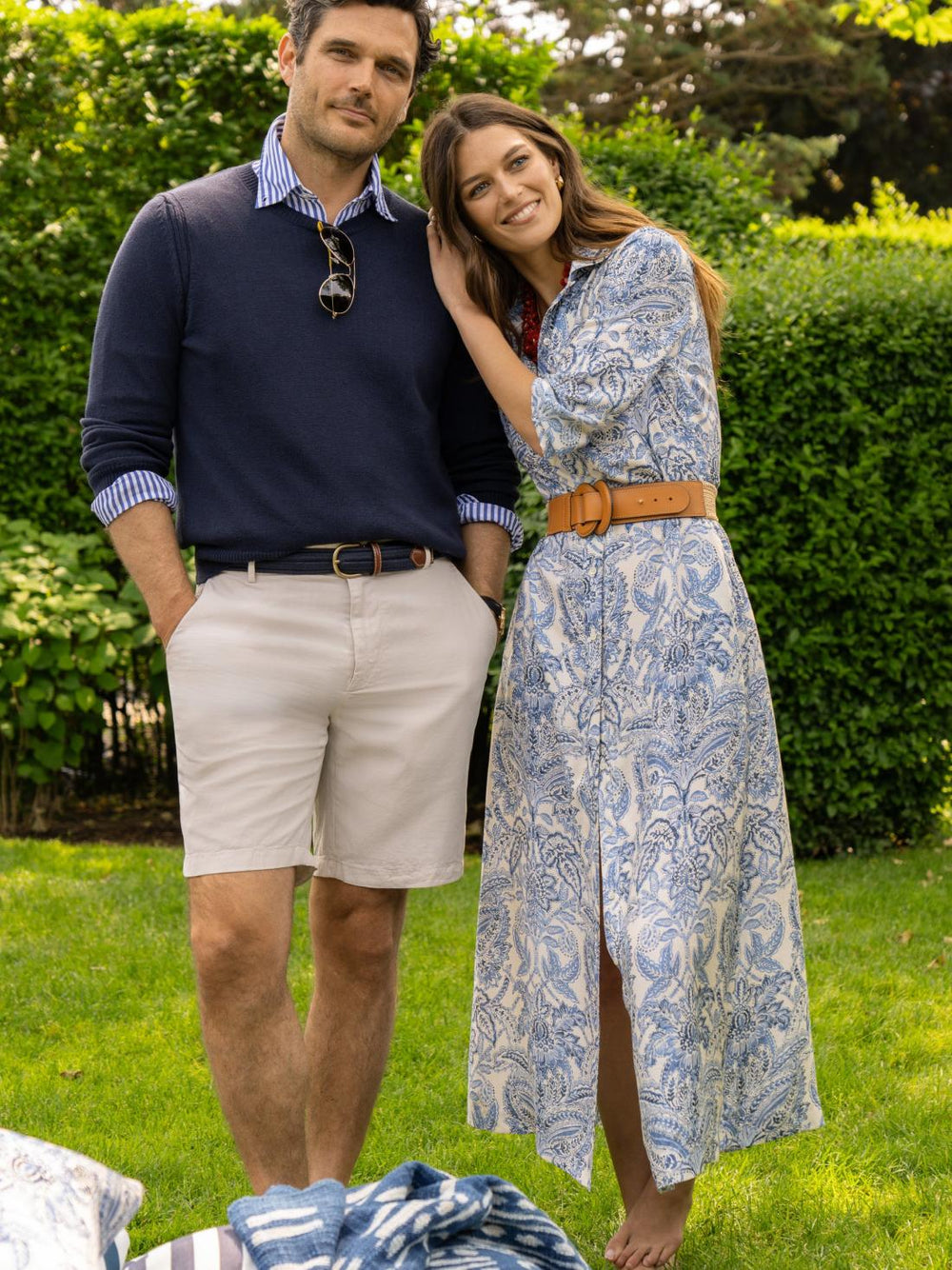 J.McLaughlin Freda Dress In Paisley Flourish Off White/dark Blue | Women Dresses