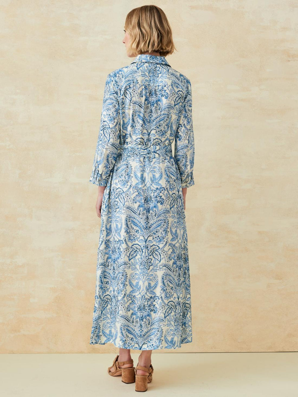 J.McLaughlin Freda Dress In Paisley Flourish Off White/dark Blue | Women Dresses
