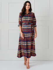 J.McLaughlin Freda Dress In Plaid Flourish Navy/multi | Women Dresses