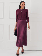 J.McLaughlin Gideon Cashmere Cardigan Heather Wine | Women Sweaters