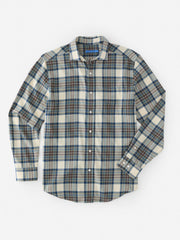 J.McLaughlin Glenmere Classic Fit Flannel Shirt In Plaid Ecru/brown/blue | Men Shirts