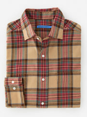J.McLaughlin Glenmere Classic Fit Flannel Shirt In Plaid Red/beige/green | Men Shirts
