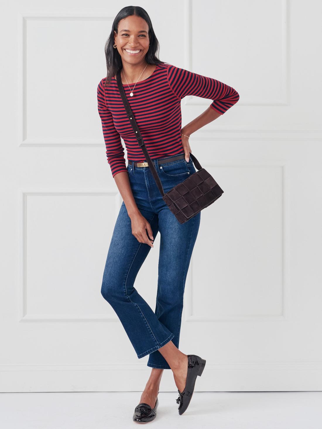 J.McLaughlin Goldie Tee In Stripe Navy/maple | Women Shirts &amp; Tops
