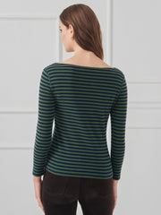J.McLaughlin Goldie Tee In Stripe Navy/olive | Women Shirts &amp; Tops