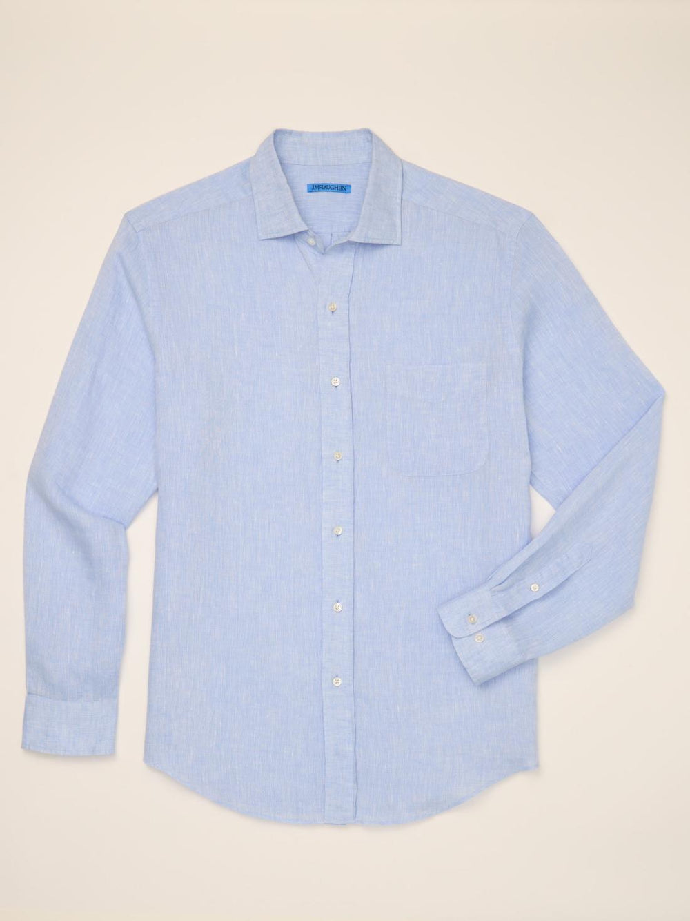 J.McLaughlin Gramercy Classic Fit Linen Shirt Light Denim Blue | Men Shirts